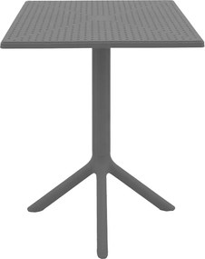 Τραπέζι Groovy pakoworld pp διατρητο ανθρακί 60x60x76εκ