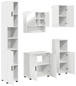 vidaXL Σετ Επίπλων Μπάνιου Επιτοίχιο 5 pcs Λευκό 61 x 35 x 64 εκ.
