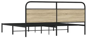 vidaXL Σκελετός Κρεβ. Χωρίς Στρώμα Sonoma Δρυς 193x203 εκ. Μεταλλικό