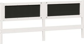 vidaXL Κεφαλάρι Άλλο Λευκό και ανοιχτό γκρι 200 cm Μασίφ ξύλο πεύκου
