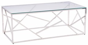 Τραπεζάκι Σαλονιού Jana HM8617.01 120X60Χ45 Chrome Metal, Glass