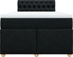 vidaXL Κρεβάτι Boxspring με Στρώμα Μαύρο 120x200 εκ. Υφασμάτινο