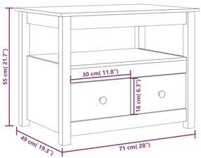 ΤΡΑΠΕΖΑΚΙ ΣΑΛΟΝΙΟΥ ΜΑΥΡΟ 71 X 49 X 55 ΕΚ. ΜΑΣΙΦ ΞΥΛΟ ΠΕΥΚΟΥ 820940