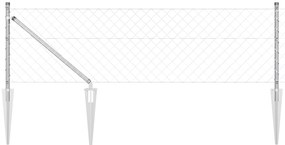 vidaXL Φράκτης αλυσίδας με 13 σφήνες 0.4x25 μ Γαλβανισμένος χάλυβας