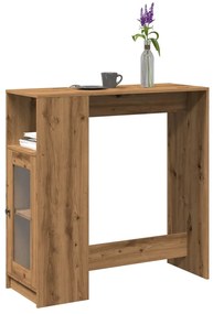 Τραπέζι Μπαρ με Ράγες Δρυς 101x40x103,5 εκ. Επεξεργ. Ξύλο