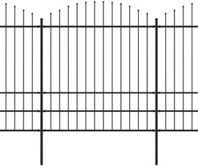 vidaXL Κάγκελα Περίφραξης με Λόγχες Μαύρα (1,75-2) x 15,3 μ. Ατσάλινα