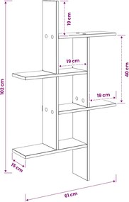 vidaXL Ράφι Τοίχου Λευκό 61 x 15 x 102 εκ Επεξεργασμένο Ξύλο