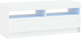 vidaXL Ντουλάπα LED Τηλεόρασης Λευκό Επεξεργασμένο Ξύλο