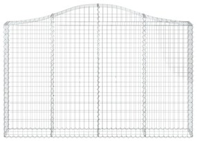 Συρματοκιβώτια Τοξωτά 20 τεμ. 200x30x120/140 εκ. Γαλβαν. Ατσάλι - Ασήμι