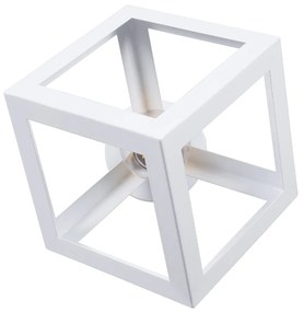 GloboStar® CUBE 00800 Μοντέρνο Φωτιστικό Οροφής Μονόφωτο Λευκό Μεταλλικό Πλέγμα Φ25 x Y25cm