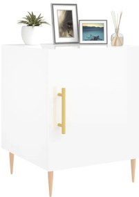 vidaXL Κομοδίνα 2 τεμ. Γυαλ. Λευκό 40 x 40 x 50 εκ. από Επεξεργ. Ξύλο