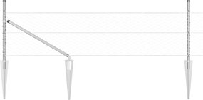 vidaXL Στύλος Περιφράξεων Ασημί 25 x 0,4 m (36 mm πλέγμα) Ατσάλι