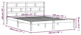 Πλαίσιο Κρεβατιού Λευκό 120x190 εκ. Μασίφ Ξύλο Small Double - Λευκό