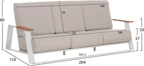 ΣΕΤ ΣΑΛΟΝΙ 4ΤΜΧ LAITH HM6551.02 ΑΛΟΥΜΙΝΙΟ &amp; ΜΑΞΙΛΑΡΙΑ ΣΕ ΚΡΕΜ