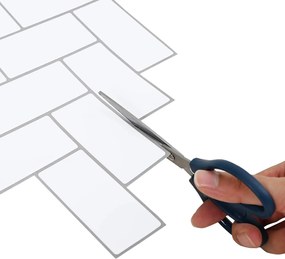 vidaXL Πλακάκι ψαροκόκαλο 20 pcs Λευκό Γκρι 30 x 30 cm