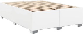 vidaXL Κρεβάτι Boxspring με Στρώμα Λευκό 160x200εκ.από Συνθετικό Δέρμα