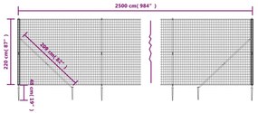 vidaXL Συρματόπλεγμα Περίφραξης Πράσινο 2,2 x 25 μ. με Καρφωτές Βάσεις