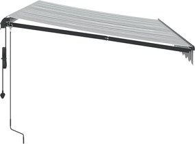 vidaXL Τέντα Πτυσσόμενη Αυτόματη με LED Ανθρακί / Λευκή 350x250 εκ.