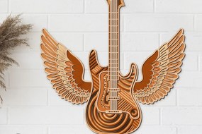 Σετ των 2 Intra απο ξύλο plywood Χρώμα wenge 3mm-4mm πάχος - Διακόσμηση πάνελ τοίχου πολλαπλών στρώσεων κιθάρας Δίασταση 11x12 cm INTRAFABR-75546208