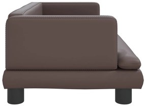 vidaXL Καναπές Παιδικός Καφέ 80 x 45 x 30 εκ. από Συνθετικό Δέρμα