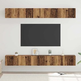 vidaXL Σετ επίπλου τηλεόρασης 6 pcs Παλαιό ξύλο 60 x 30 x 35 εκ