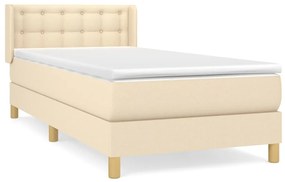 vidaXL Κρεβάτι Boxspring με Στρώμα Κρεμ 80 x 200 εκ. Υφασμάτινο