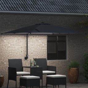 vidaXL Ομπρέλα Κήπου Ανθρακί 248.5 x 247.5 x 160 εκ. ύφασμα