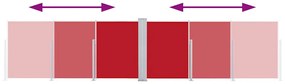 vidaXL Σκίαστρο Πλαϊνό Συρόμενο Κόκκινο 120 x 600 εκ.