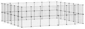 vidaXL Κλουβί Κατοικίδιων με 52 Πάνελ + Πόρτα Μαύρο 35 x 35εκ Ατσάλινο