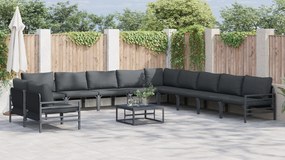 vidaXL Σετ Καναπέ Κήπου 11 pcs Ανθρακί Ατσάλι