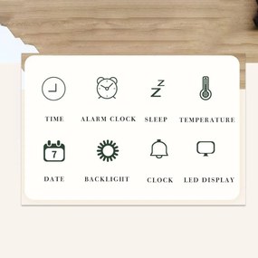 Ψηφιακό Ρολόι-Καθρέπτης με οθόνη LED, Ξυπνητήρι, Θερμόμετρο, Ημερολόγιο