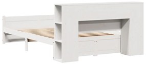vidaXL Κρεβάτι Βιβλιοθήκη Χωρίς Στρώμα 120x190 εκ Μασίφ Ξύλο Πεύκου