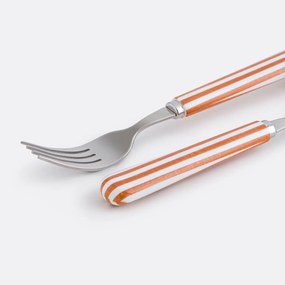 Σετ 16 μαχαιροπίρουνα με ριγέ λαβή, Leela