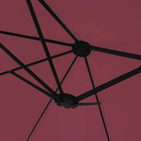Ομπρέλα Κήπου με Διπλή Κορυφή και LED Μπορντό 449x245 εκ. - Κόκκινο