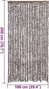 vidaXL Σήτα Εντόμων Καφέ / Λευκό 100 x 200 εκ. από Σενίλ