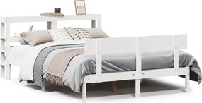 vidaXL Σκελετός Κρεβ. Χωρίς Στρώμα Λευκό 140x200 εκ Μασίφ Πεύκο