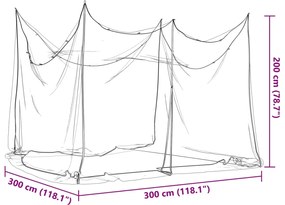 Κουνουπιέρα Εσωτ./Εξ. Χώρου 156 Μαύρη 300x300x200εκ. από Δίχτυ - Μαύρο