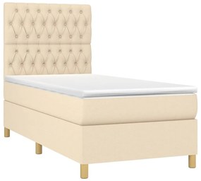 ΚΡΕΒΑΤΙ BOXSPRING ΜΕ ΣΤΡΩΜΑ ΚΡΕΜ 100 X 200 ΕΚ. ΥΦΑΣΜΑΤΙΝΟ 3142558