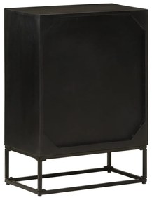 vidaXL Ντουλάπι Μαύρο 55x30x76 εκ. από Μασίφ Ξύλο Μάνγκο και Σίδηρο