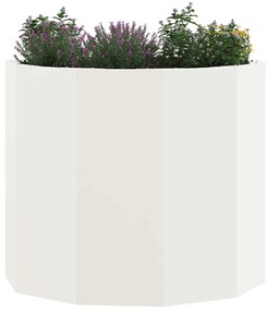 vidaXL Γλάστρα Λευκό 60 x 60 x 50 εκ Ατσάλι