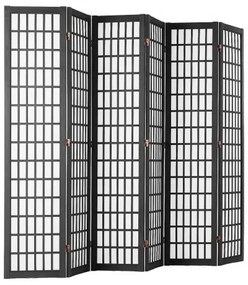 VEVOR Room Divider Japanese Wall Divider 4 Pane for Room Separation (Black)