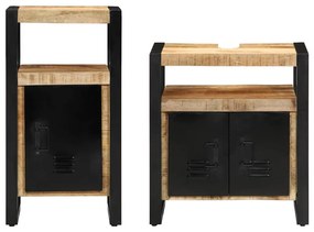 vidaXL Σετ Επίπλων Μπάνιου 2 pcs Καφέ Στέρεο τραχύ ξύλο μάνγκο