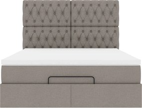 vidaXL Οθωμανικό κρεβάτι με στρώμα Taupe 140x200cm ύφασμα