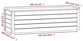 Κουτί Αποθήκευσης 109x36,5x33 εκ από Μασίφ Ξύλο Πεύκου - Καφέ