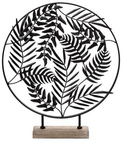 Διακοσμητικό Επιτραπέζιο Μαύρα Φύλλα 51cm Black ICY134 Espiel Metal