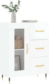 vidaXL Ντουλάπι Γυαλιστερό Λευκό 69,5x34x90 εκ. Επεξεργασμένο Ξύλο