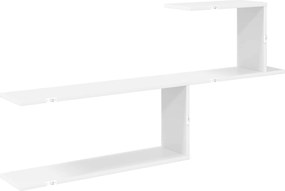 vidaXL Ράφι Τοίχου Λευκό 122 x 18 x 60 εκ. Επεξεργασμένο Ξύλο