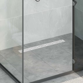 vidaXL Αποχέτευση Ντους με Γυάλινη Κάλυψη και 360° Σιφώνι Ασημί 70 cm