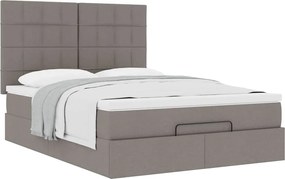 vidaXL Κρεβάτι-Μπαλκόνι με Στρώμα, Ύφασμα 140x190 εκ., Μπεζ