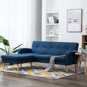 vidaXL Καναπές Γωνιακός Μπλε 186 x 136 x 79 εκ. Υφασμάτινος